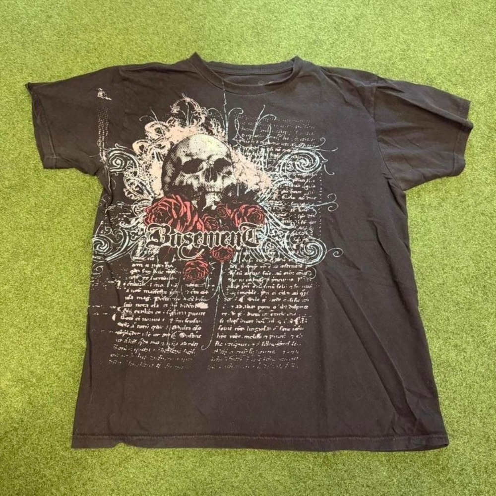 Y2K Grunge 2000s basement skull graphic tee Y2K T Shirt